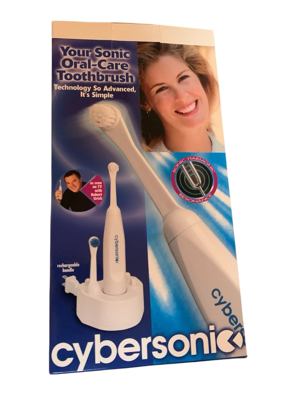 Cybersonic Classic Rechargeable Power Toothbrush Kit With 2 Brush Attachments